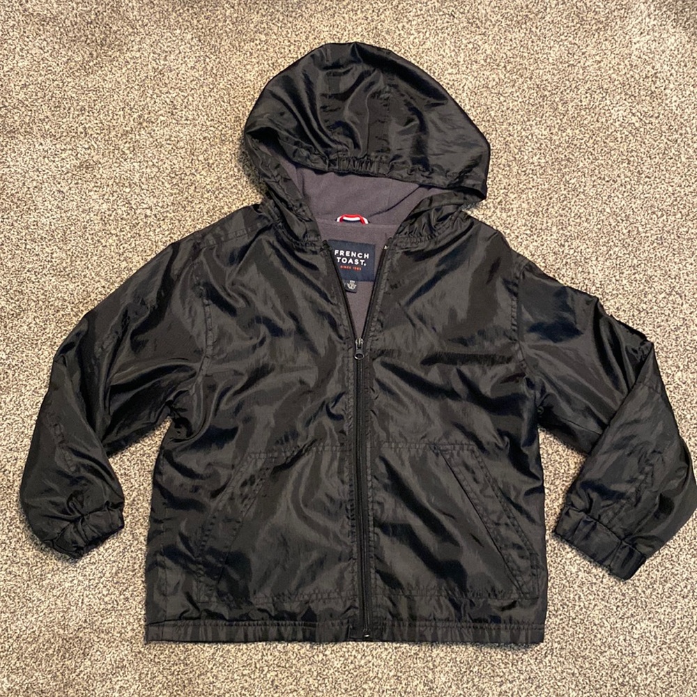 French Toast Black Fleece Lined Windbreaker size 10